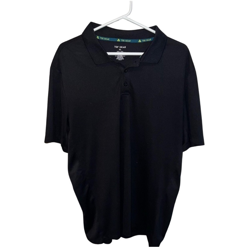 Tek Gear Black Performance Polo Shirt XL - Moisture-Wicking, Recycled Fabric